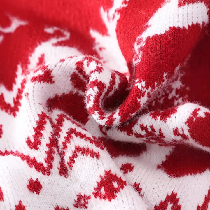 Women's Reindeer Ugly Christmas Sweater in red