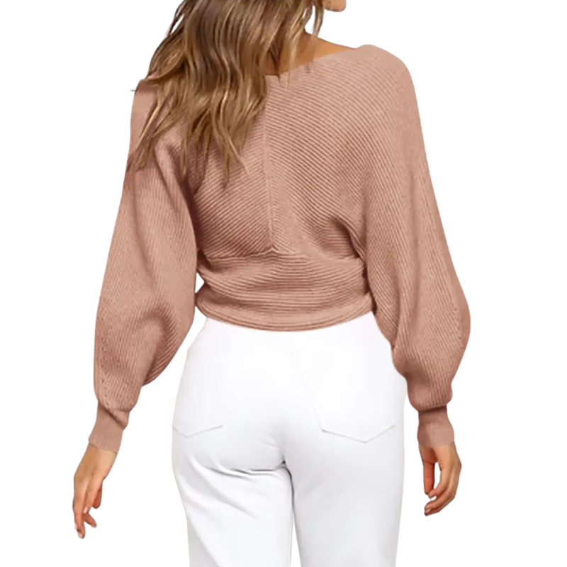 EVIANNA™ – Elegant Off Shoulder Cropped Sweater