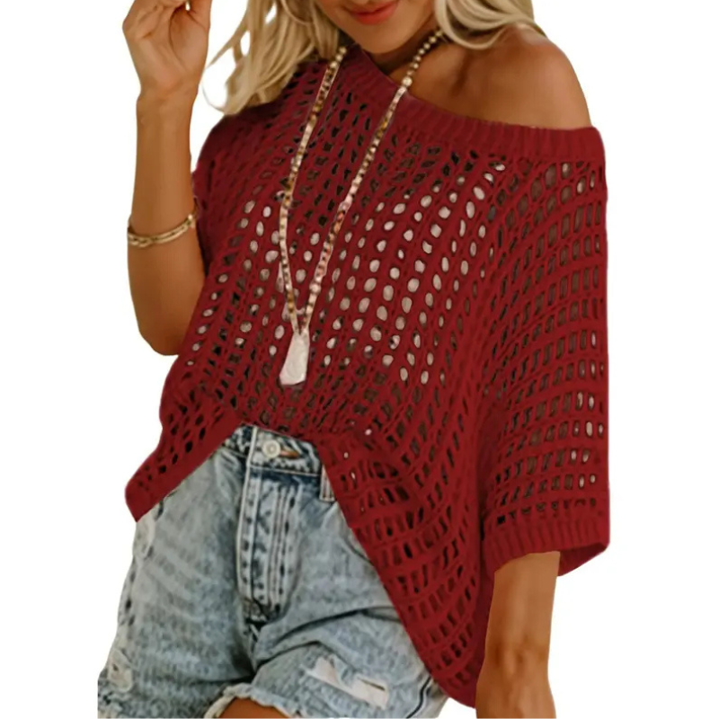 EMMARIE™ – Lightweight Scoop Neck Beach Knit Pullover