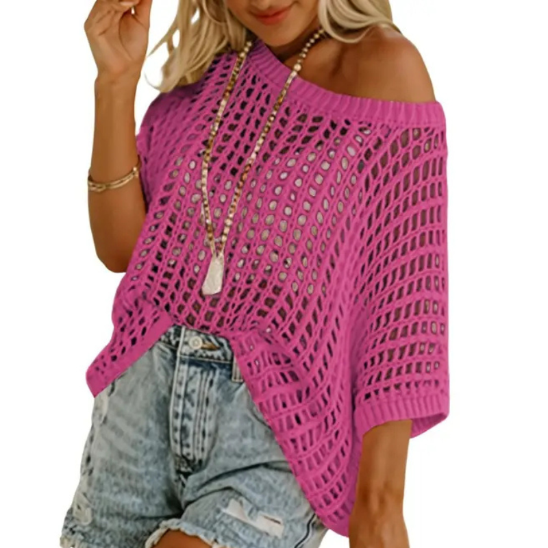 EMMARIE™ – Lightweight Scoop Neck Beach Knit Pullover