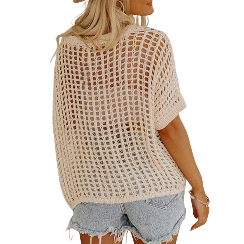 EMMARIE™ – Lightweight Scoop Neck Beach Knit Pullover