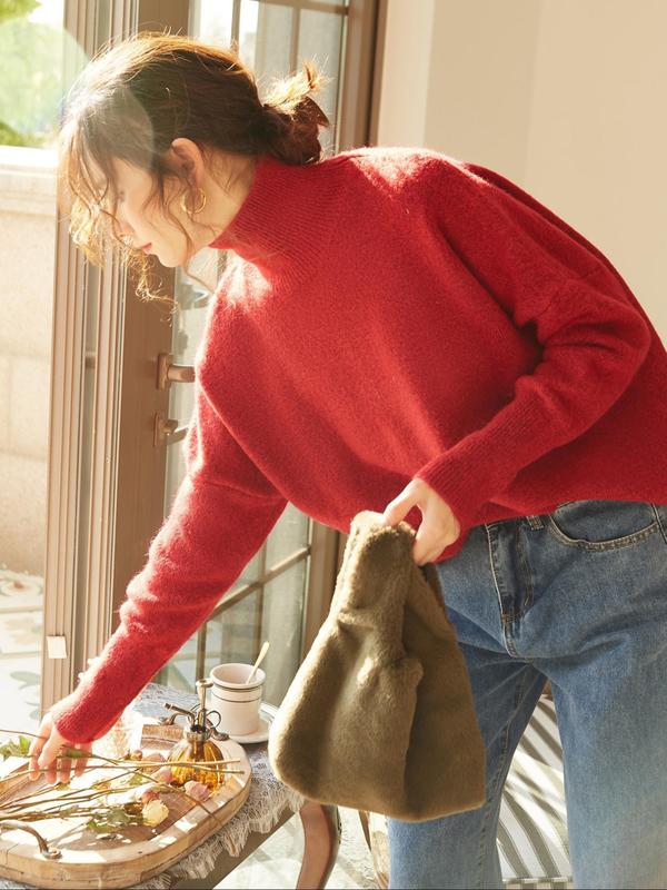 CAMILLE™ - Women High Neck Loose Knit Pullover Sweater