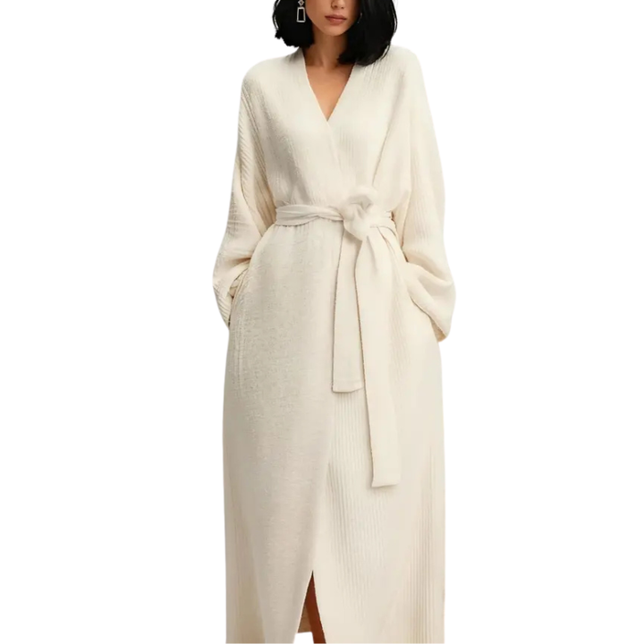 THALIA™ – Comfy Warm Long Ribbed Knit Robe
