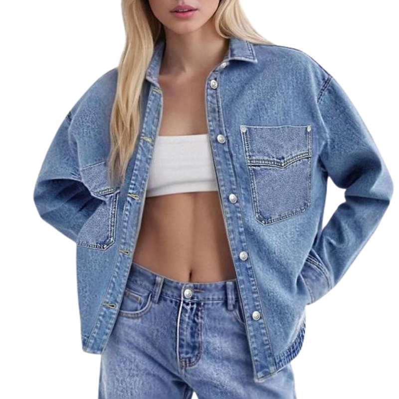 ZENIA™ – Relaxed Fit Button-Up Denim Jacket