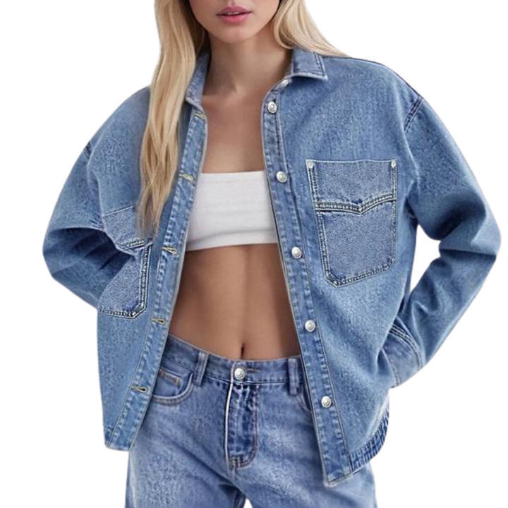 ZENIA™ – Relaxed Fit Button-Up Denim Jacket