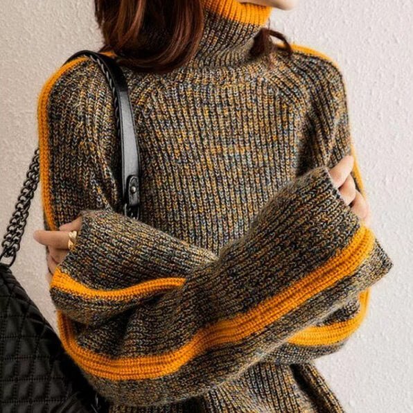 CALYX | Women's Oversized Turtleneck Cardigan Sweater