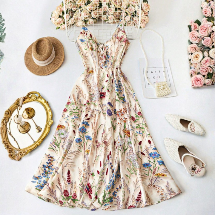 MOANA™ – Glamorous Boho Floral-Print Cami Dress