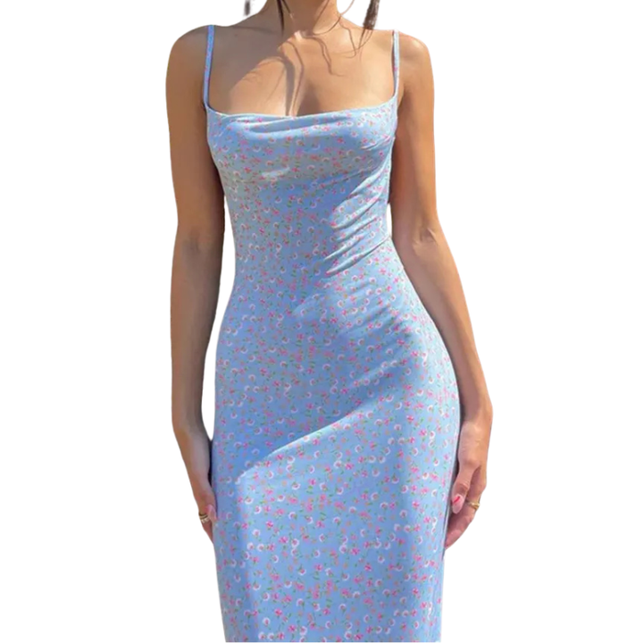 SHUVIE™ – Floral Backless Holiday Maxi Dress