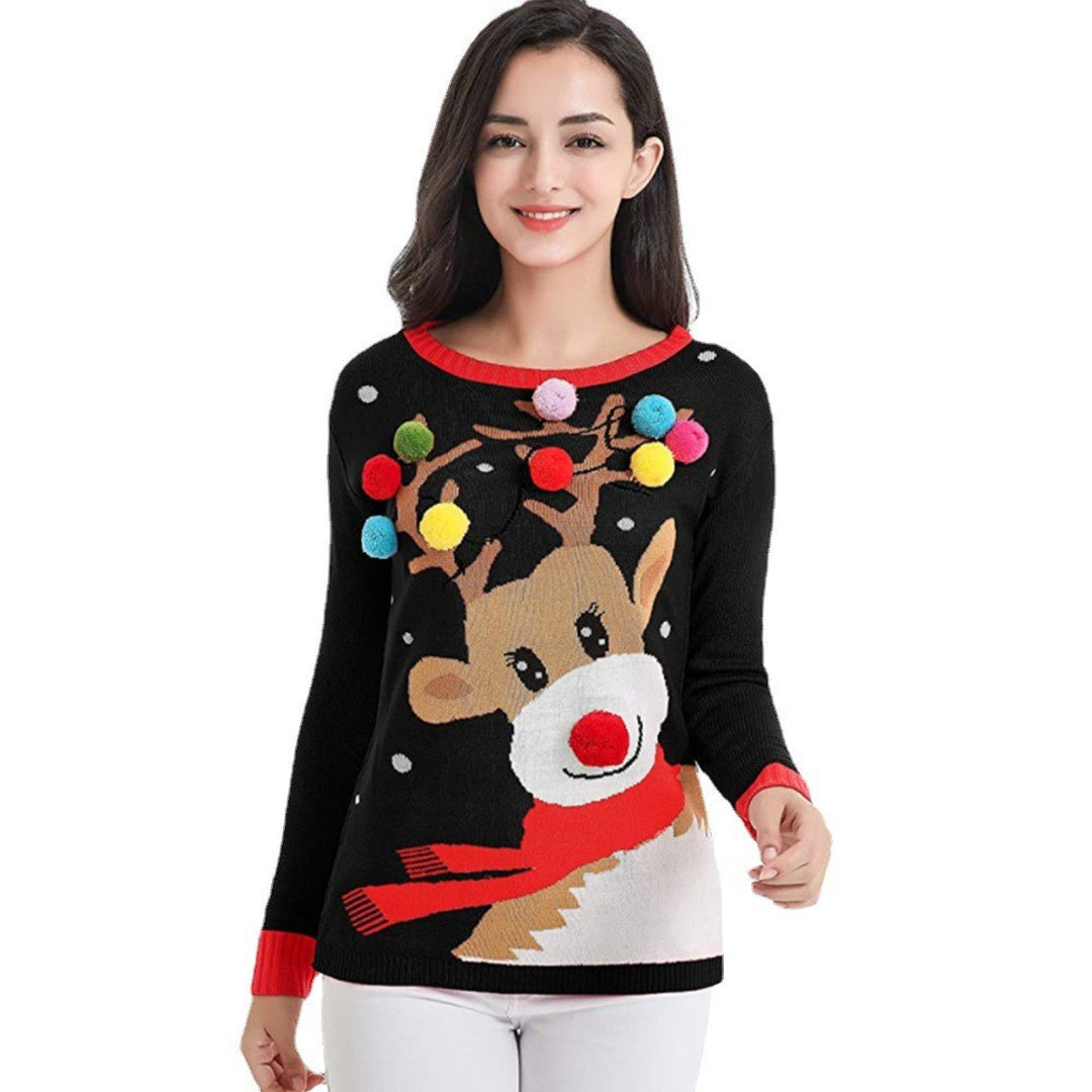 Black Pom Pom Reindeer