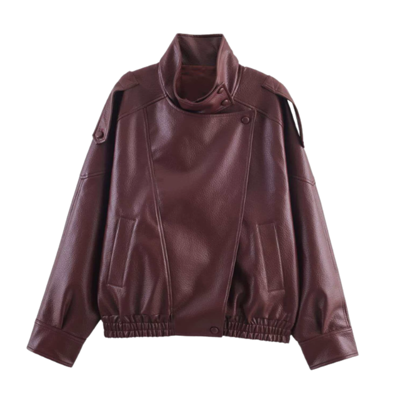 SUSIE™ – Chic Oversized Moto Jacket Faux Leather