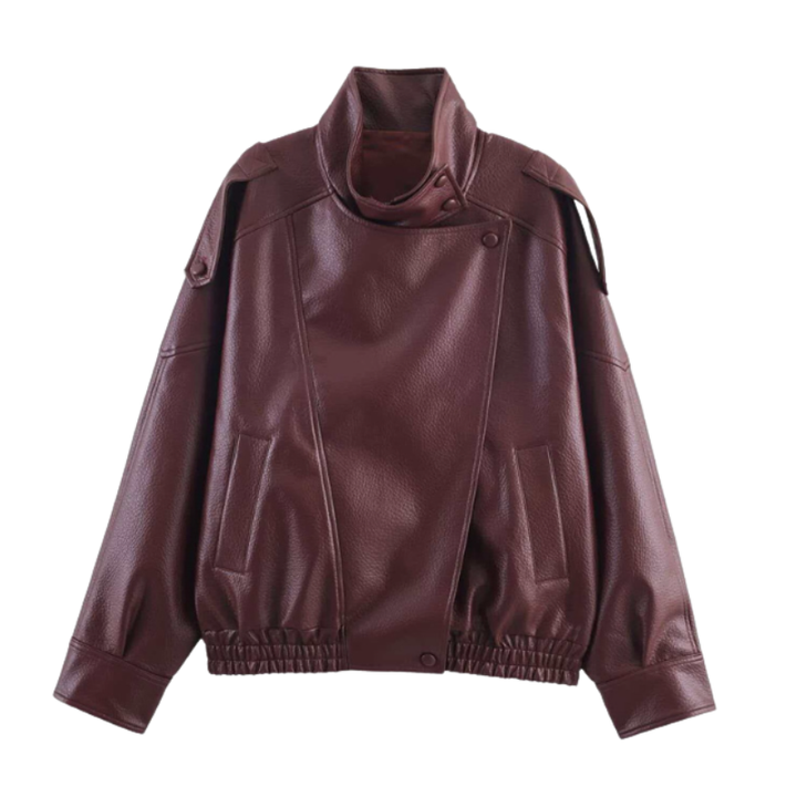 SUSIE™ – Chic Oversized Moto Jacket Faux Leather