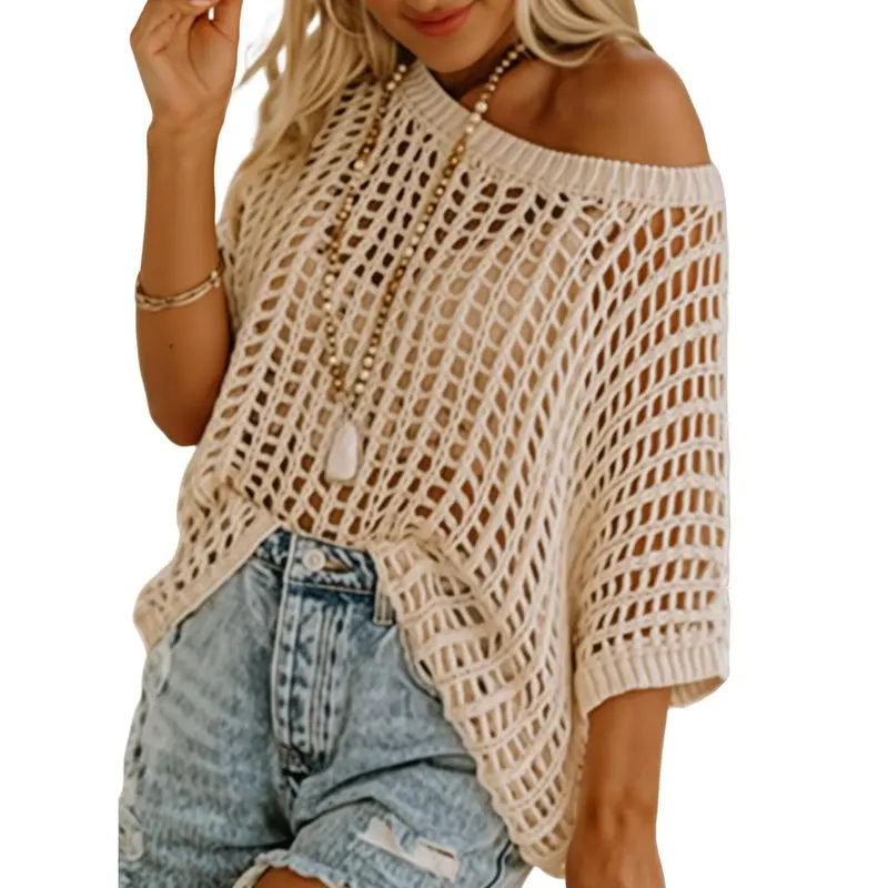 EMMARIE™ – Lightweight Scoop Neck Beach Knit Pullover