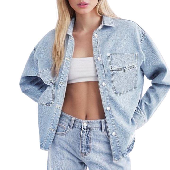 ZENIA™ – Relaxed Fit Button-Up Denim Jacket