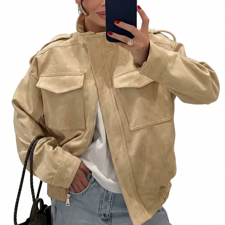 NIDA™ – Minimalist Zip-Front Utility Jacket