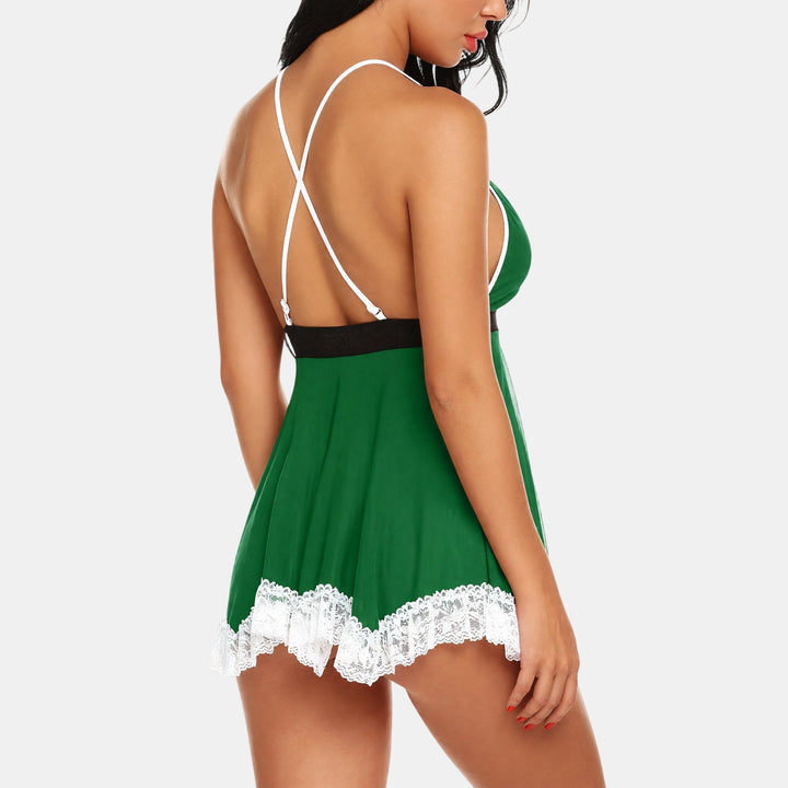 Women's Sexiest See Through Lingerie, Negligee Christmas Lace Cosplay