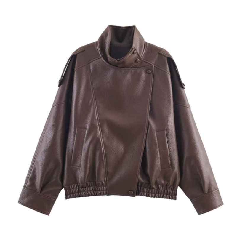 SUSIE™ – Chic Oversized Moto Jacket Faux Leather