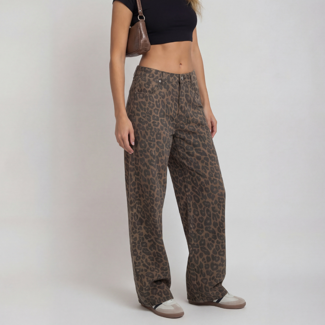 RILEY™ – Leopard Print Wide Leg Pants