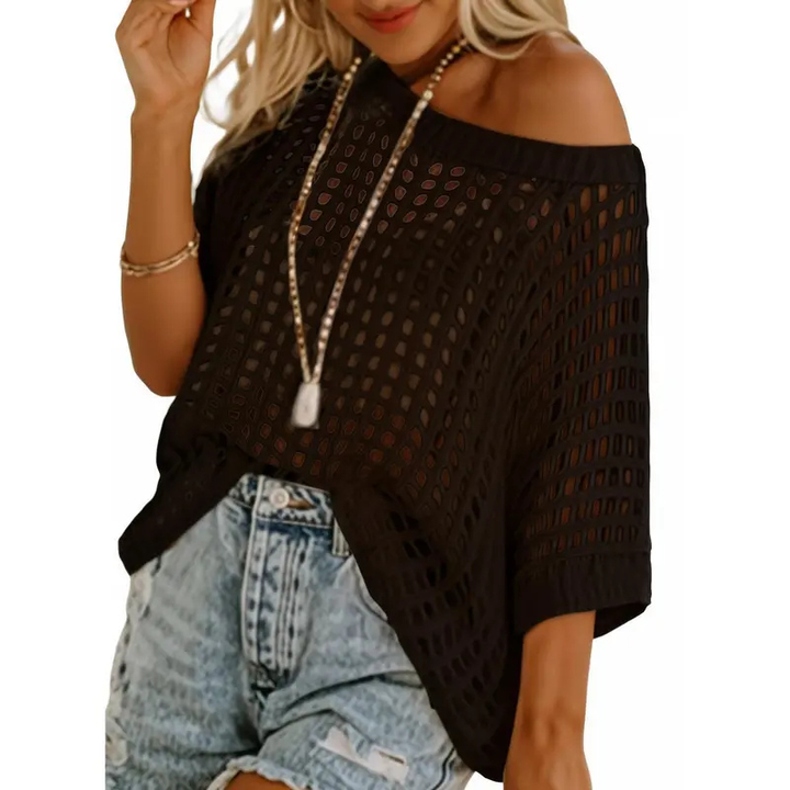 EMMARIE™ – Lightweight Scoop Neck Beach Knit Pullover