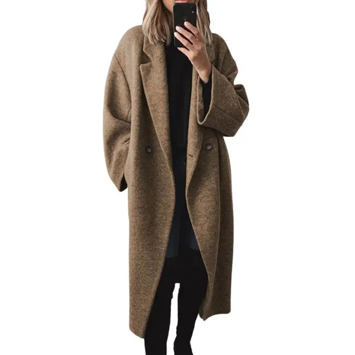 JERA™ – Double-Breasted Long Wool Coat