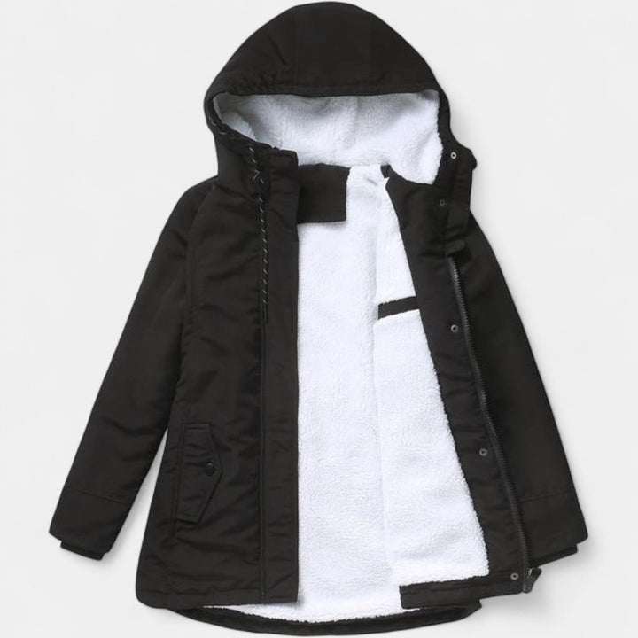 AMINA | Thick Winter Coat with Hood and Quilted Lining for Winter Warmth