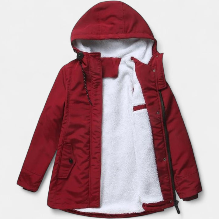 AMINA | Thick Winter Coat with Hood and Quilted Lining for Winter Warmth