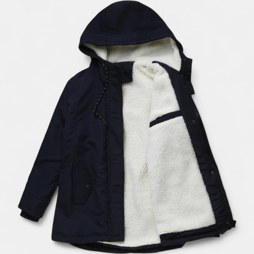 AMINA | Thick Winter Coat with Hood and Quilted Lining for Winter Warmth