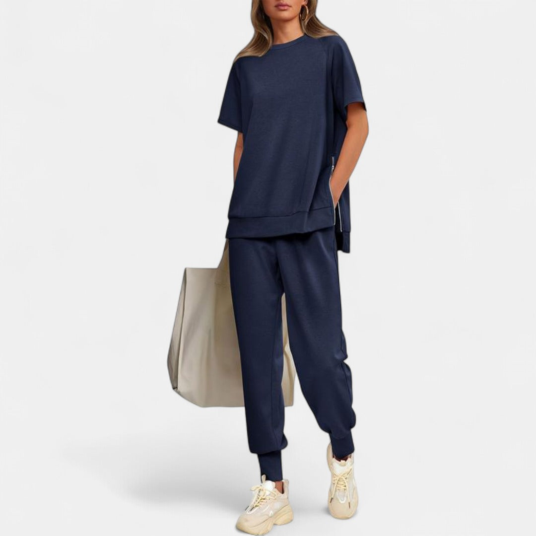 HILARIA | Casual Bishop Sleeve Notched Neck Set