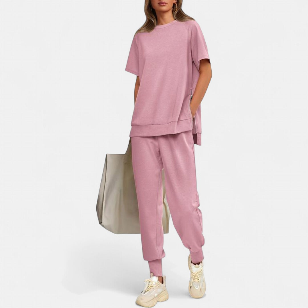HILARIA | Casual Bishop Sleeve Notched Neck Set