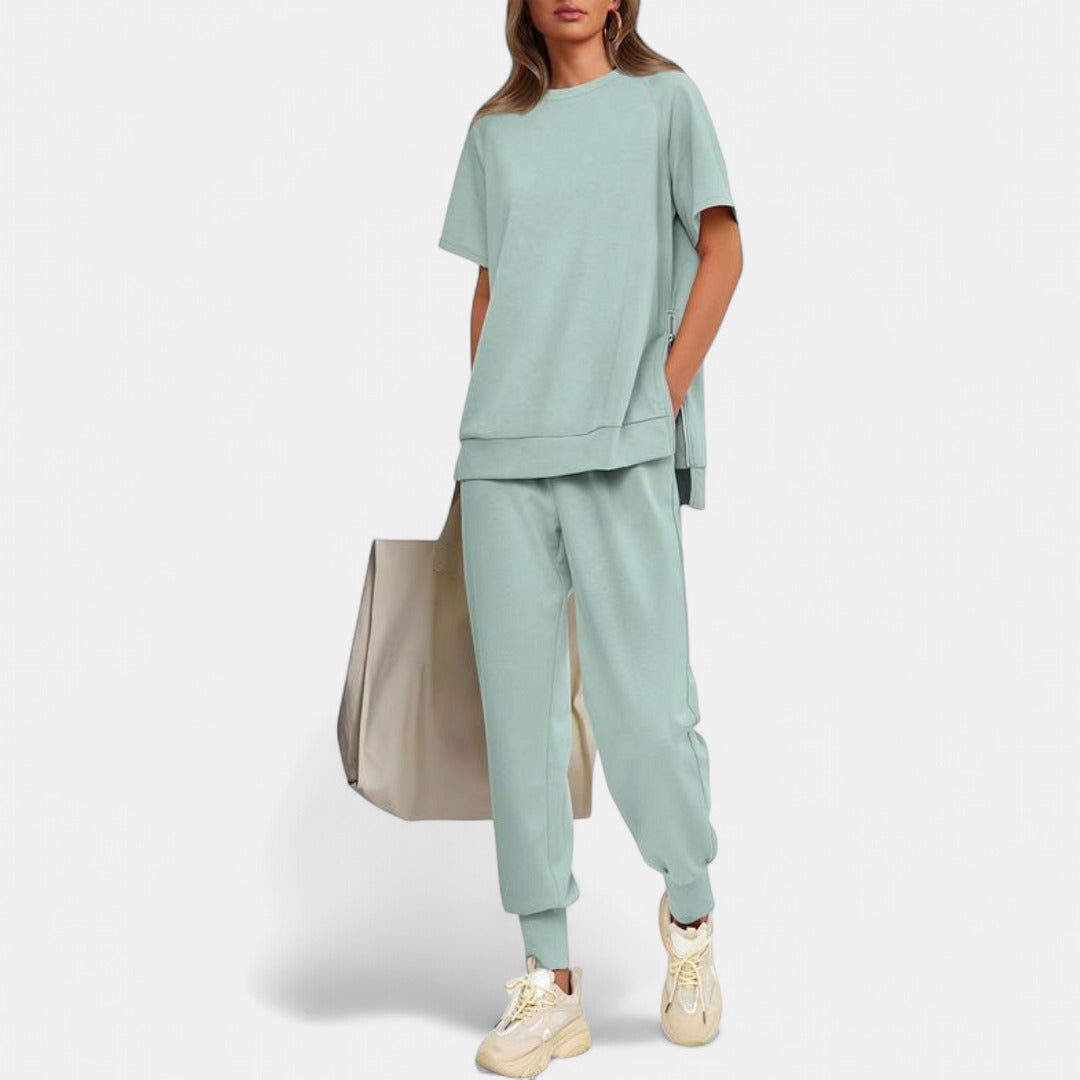 HILARIA | Casual Bishop Sleeve Notched Neck Set