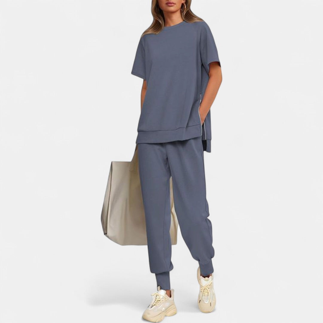 HILARIA | Casual Bishop Sleeve Notched Neck Set