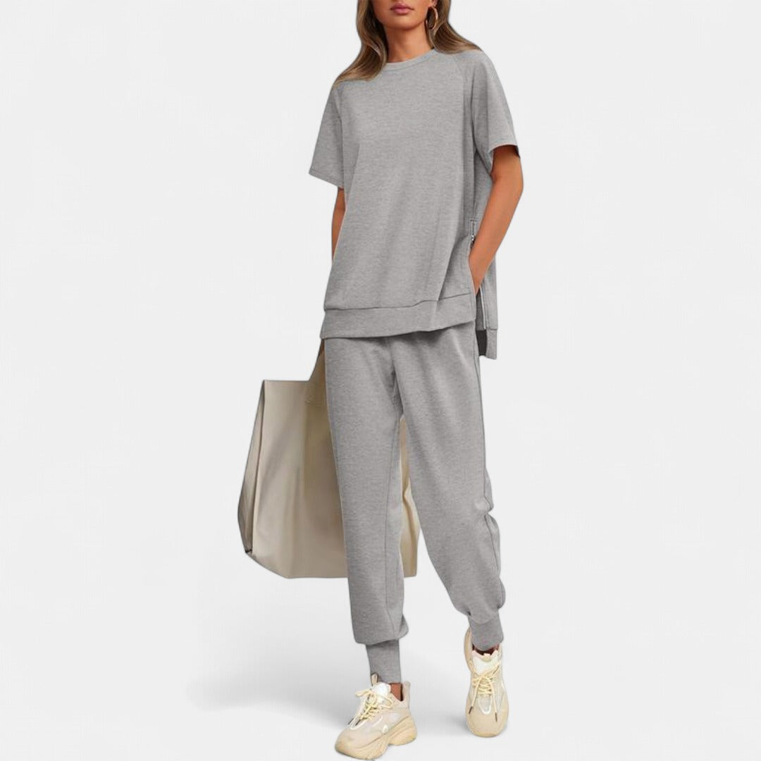 HILARIA | Casual Bishop Sleeve Notched Neck Set