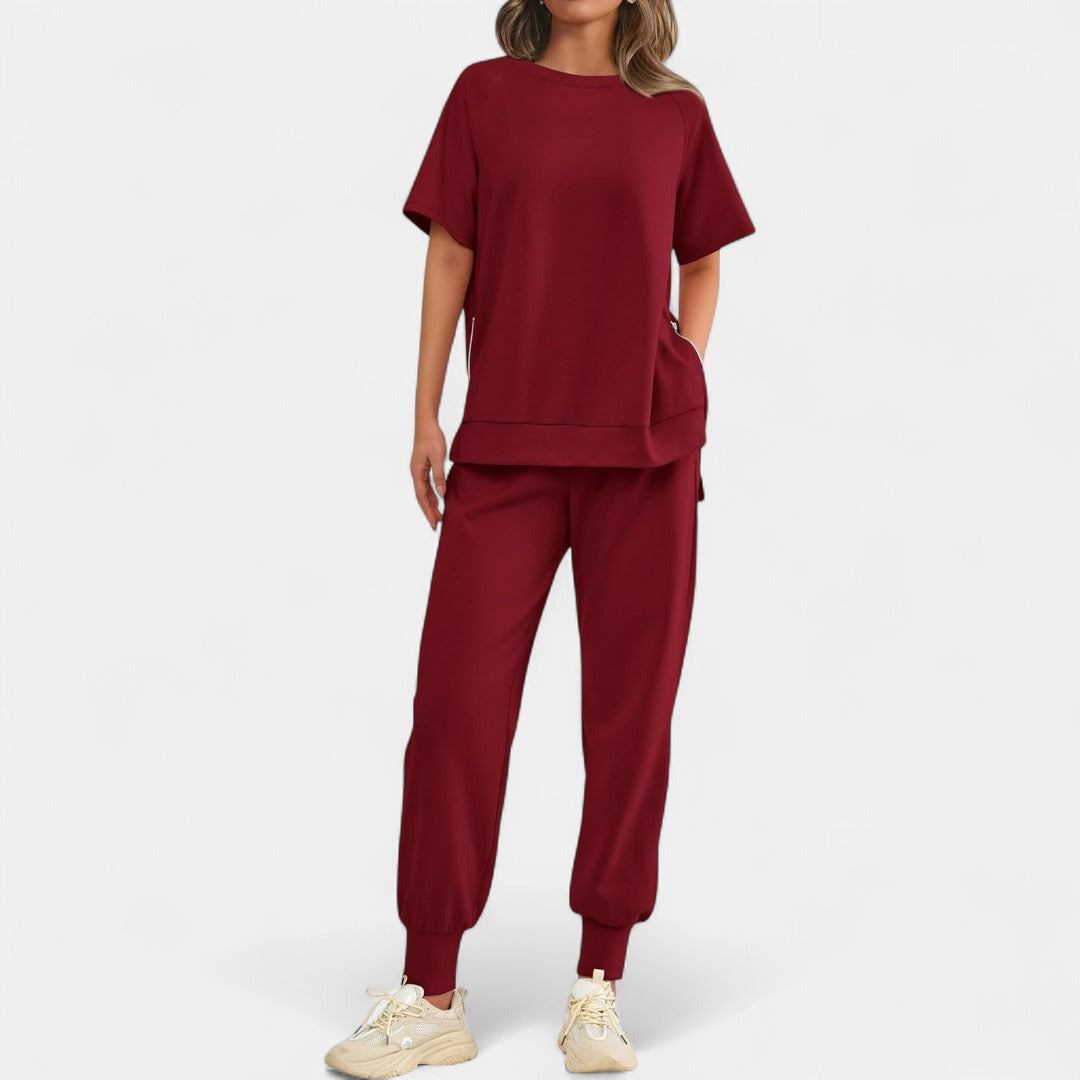 HILARIA | Casual Bishop Sleeve Notched Neck Set