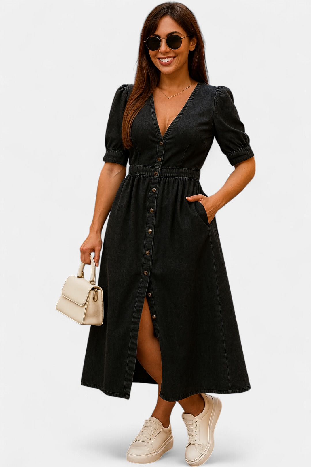 JULIET | Shiny Denim Dress