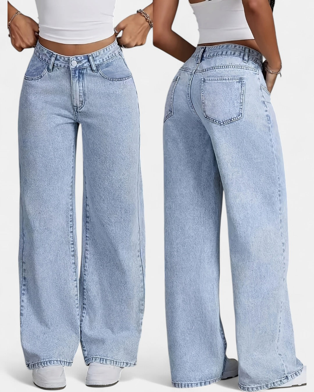 PHILIPPA | Trendy High-Waisted Denim Jeans