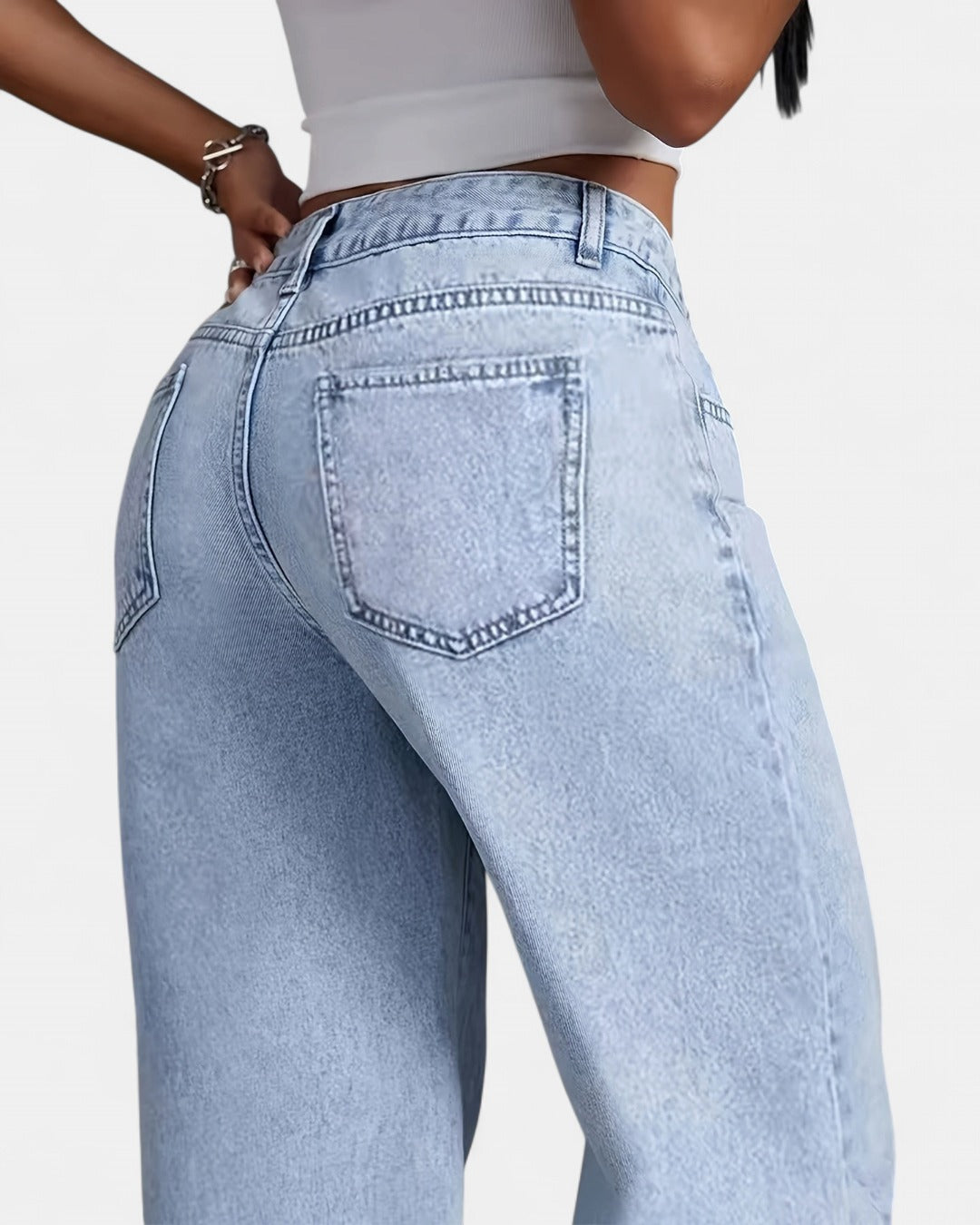 PHILIPPA | Trendy High-Waisted Denim Jeans