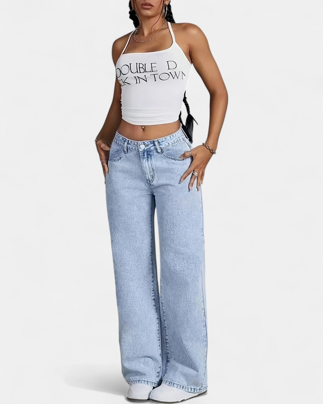 PHILIPPA | Trendy High-Waisted Denim Jeans