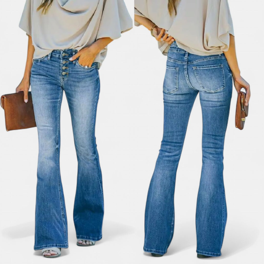 AVELINE | Comfortable High Waist Vintage Flared Jeans