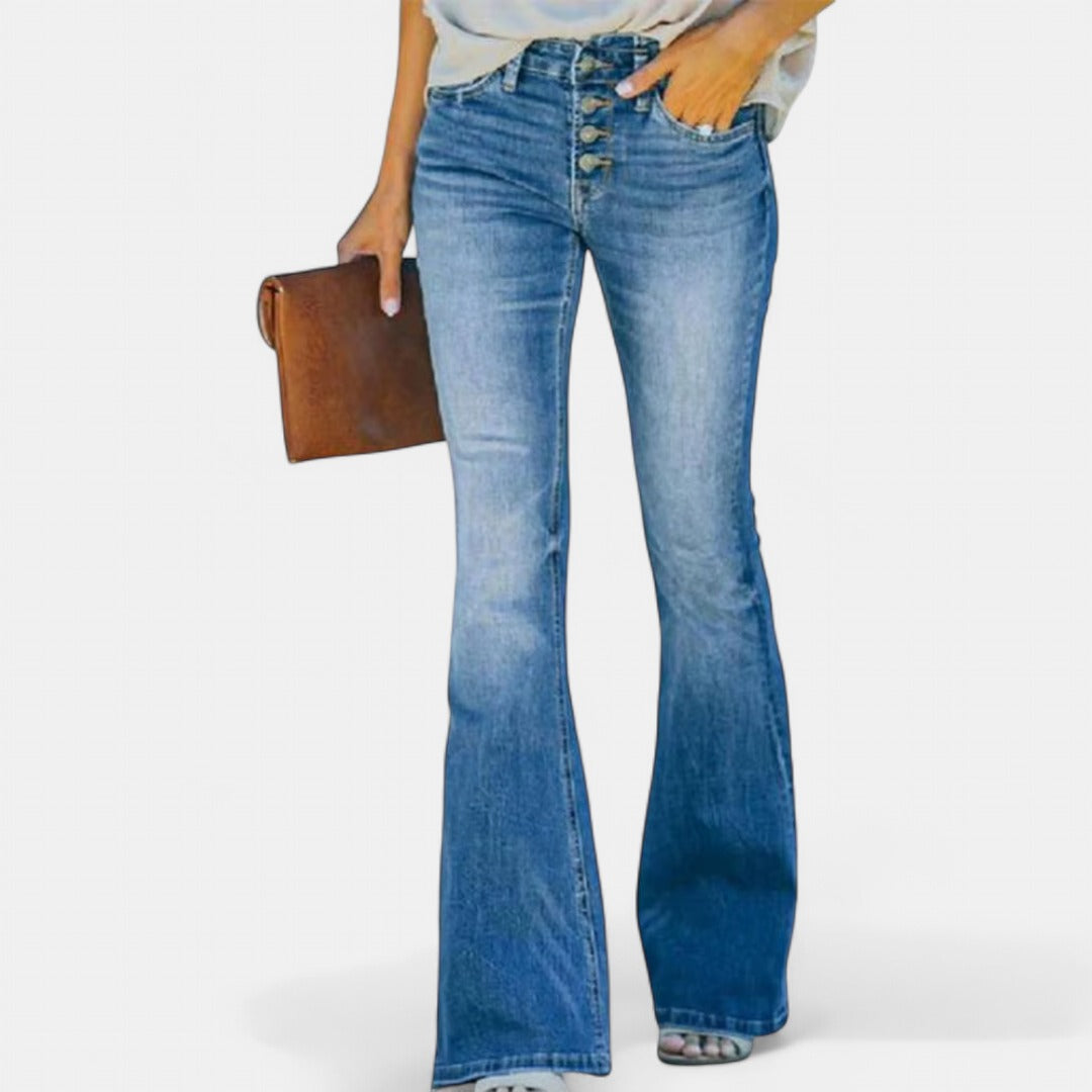 AVELINE | Comfortable High Waist Vintage Flared Jeans