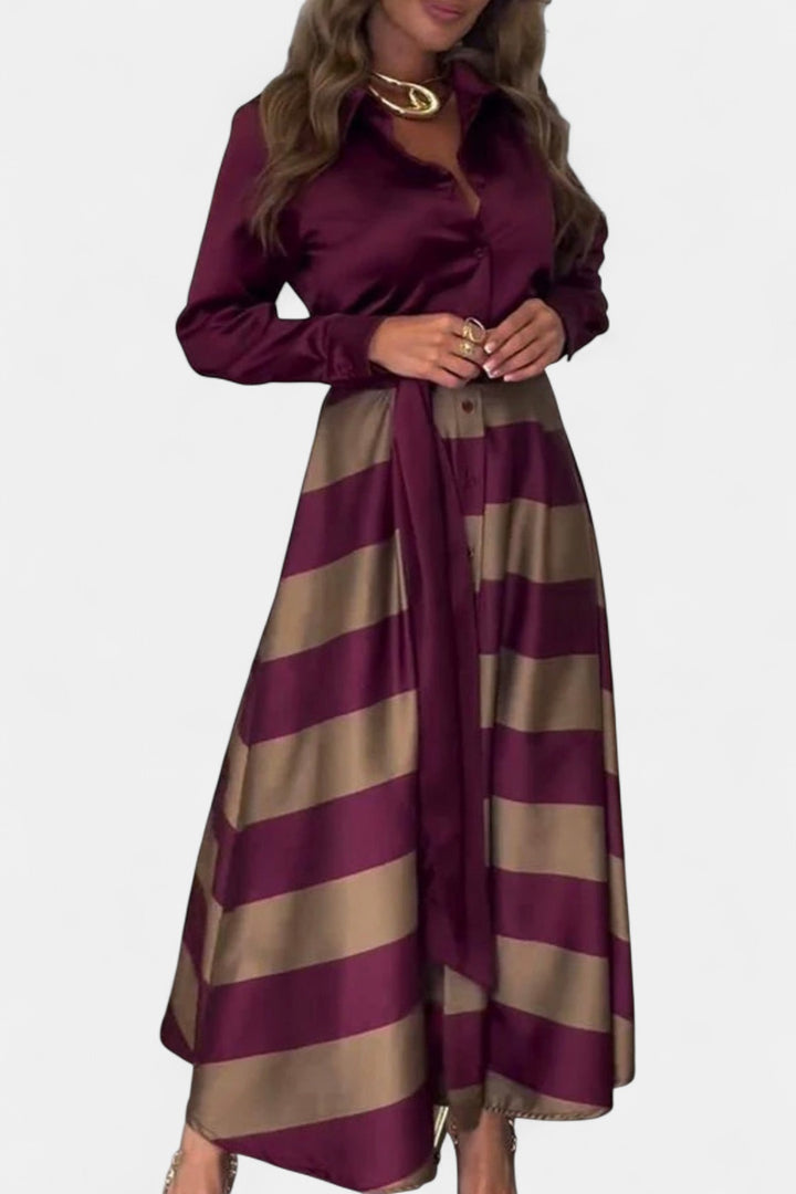 CALISTA | Satin Stripe Dress