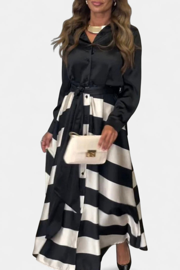 CALISTA | Satin Stripe Dress