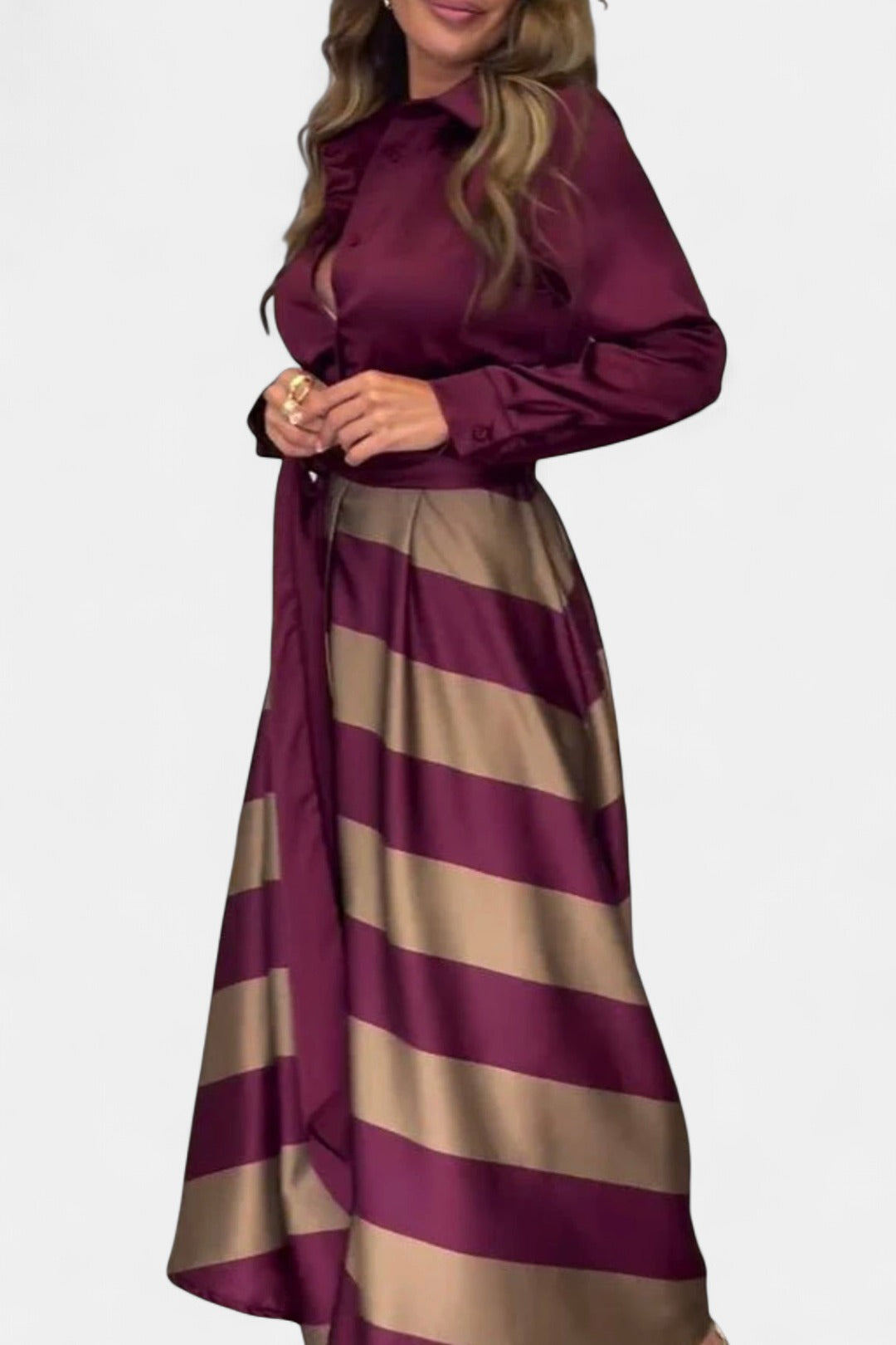 CALISTA | Satin Stripe Dress