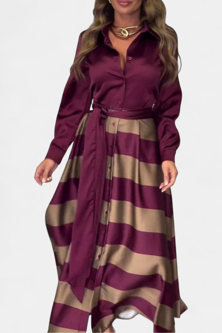 CALISTA | Satin Stripe Dress