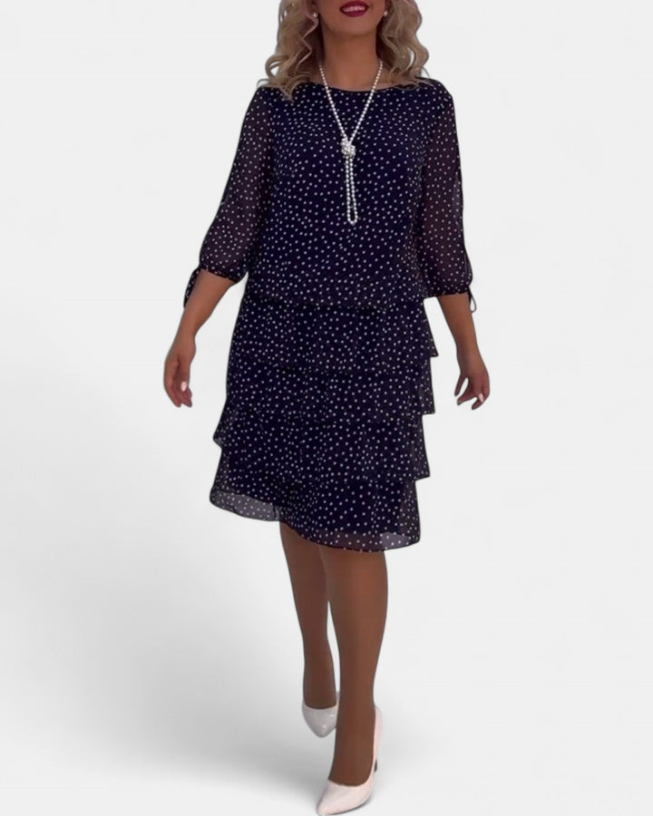 ELINA | Dotted Elegance Dress