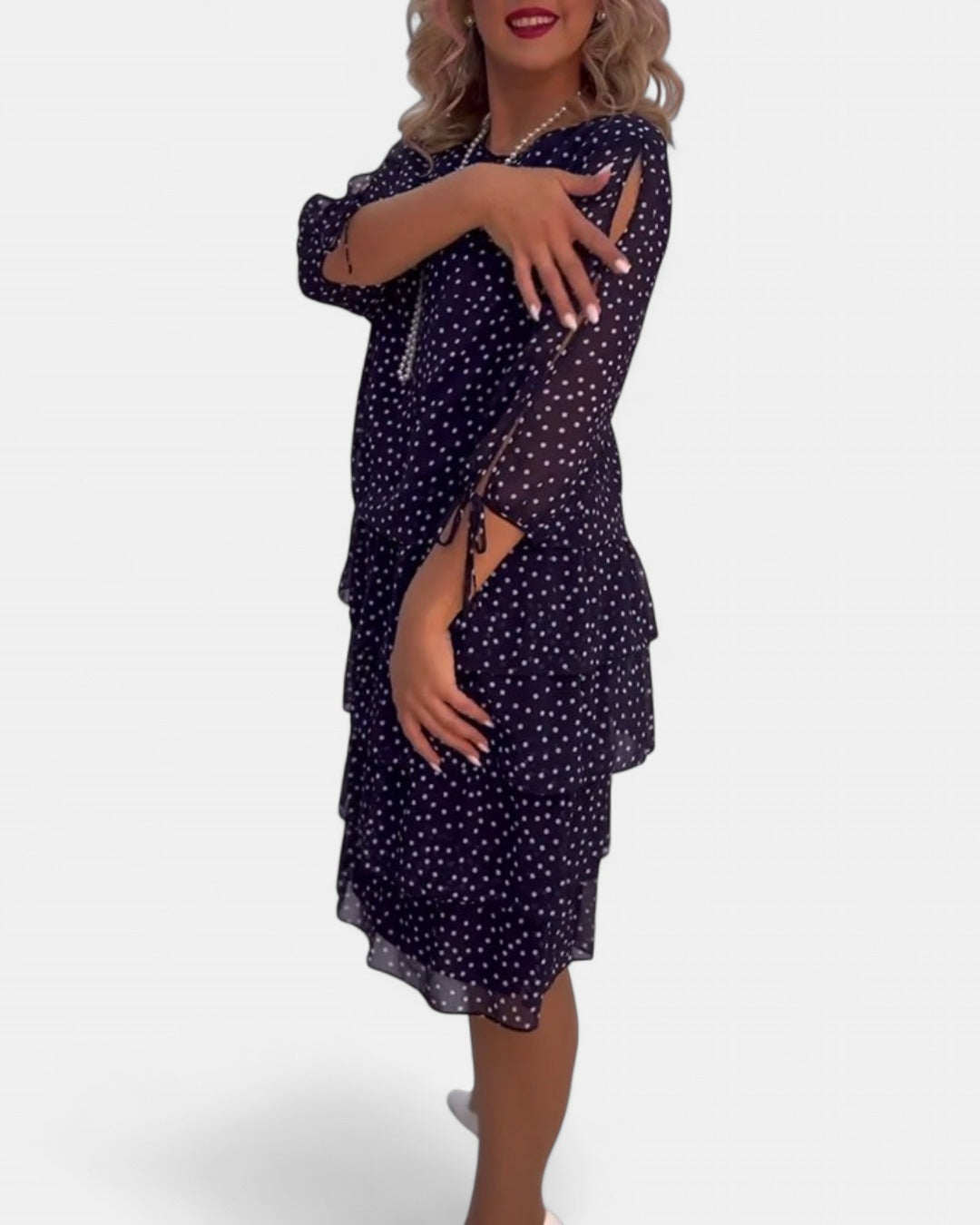 ELINA | Dotted Elegance Dress