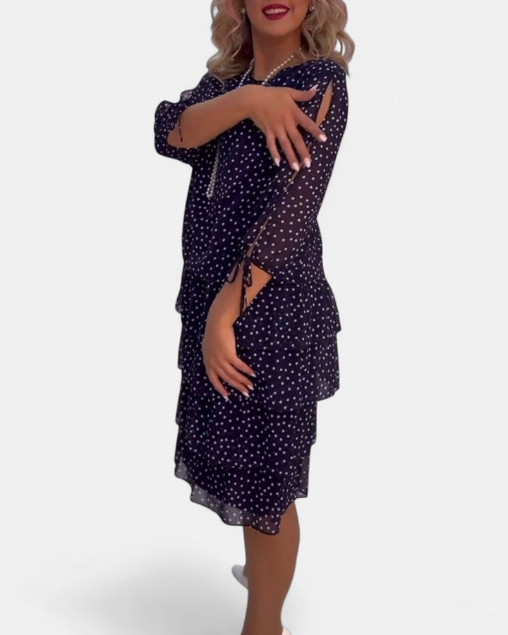ELINA | Dotted Elegance Dress