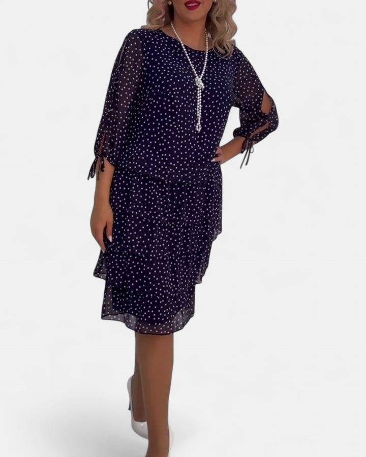 ELINA | Dotted Elegance Dress