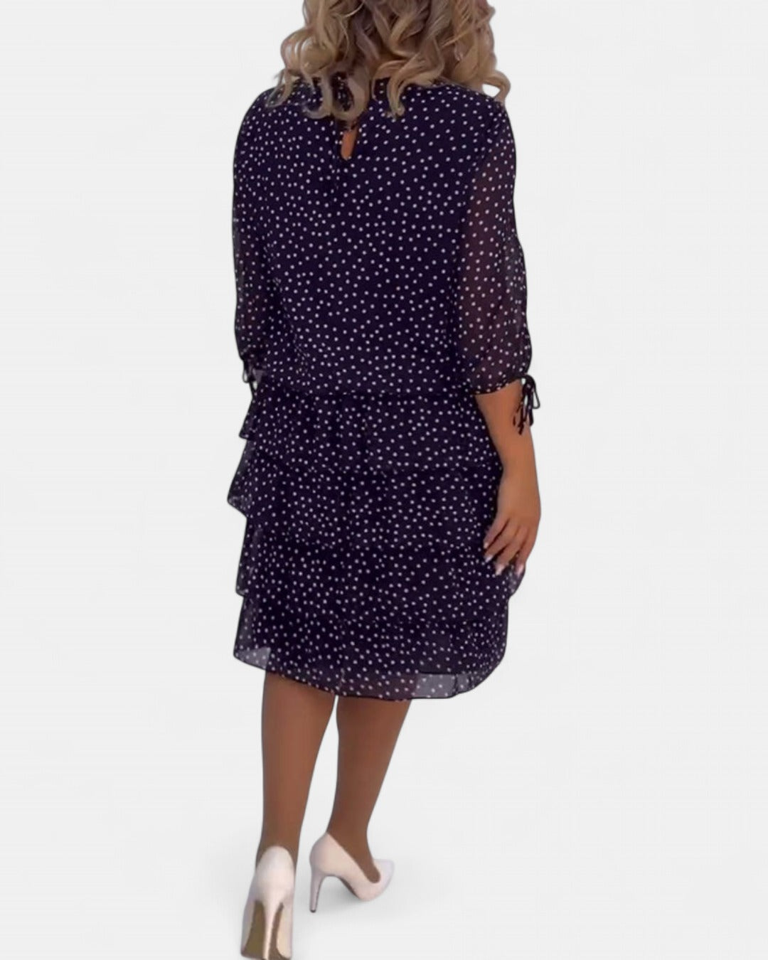 ELINA | Dotted Elegance Dress