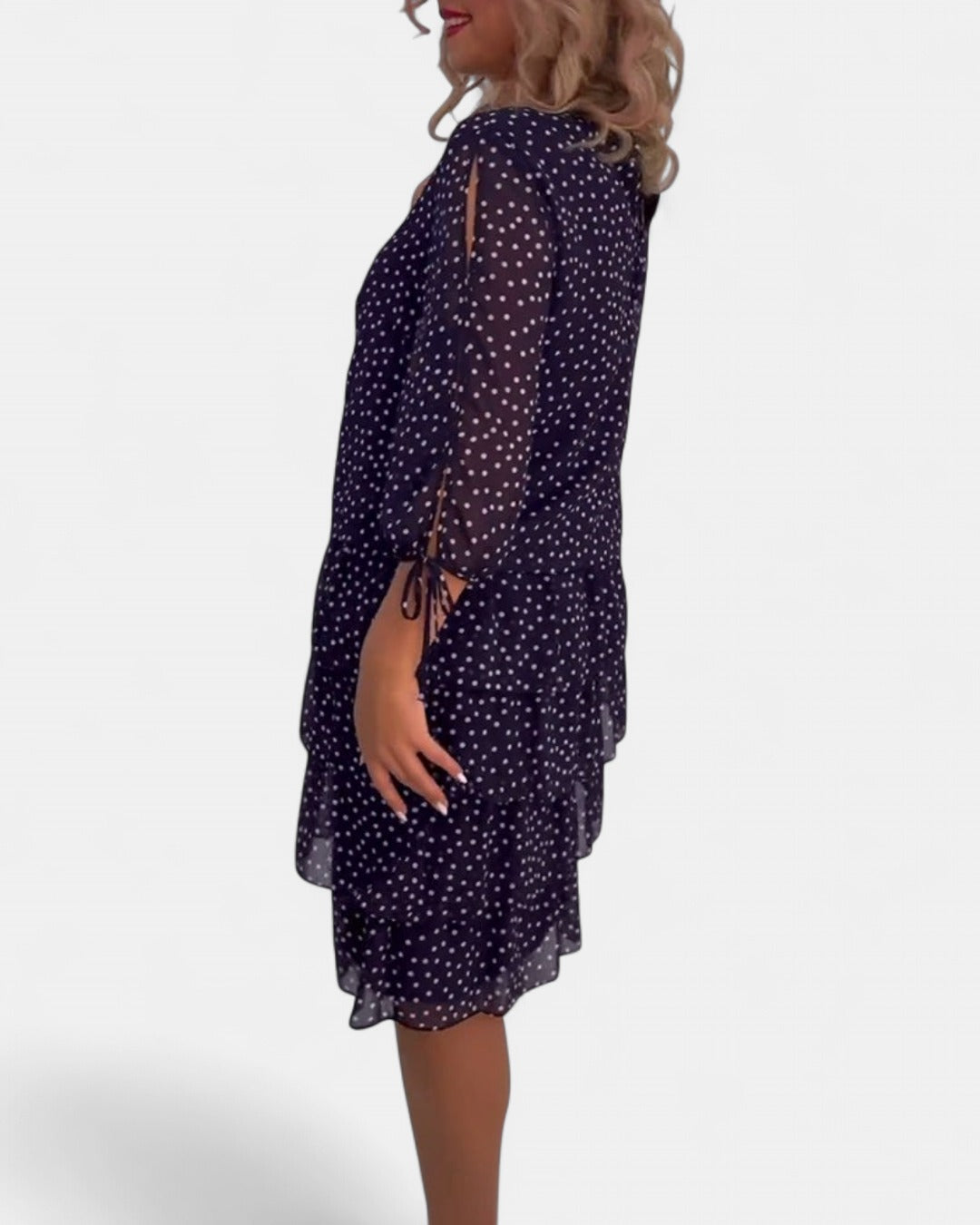 ELINA | Dotted Elegance Dress