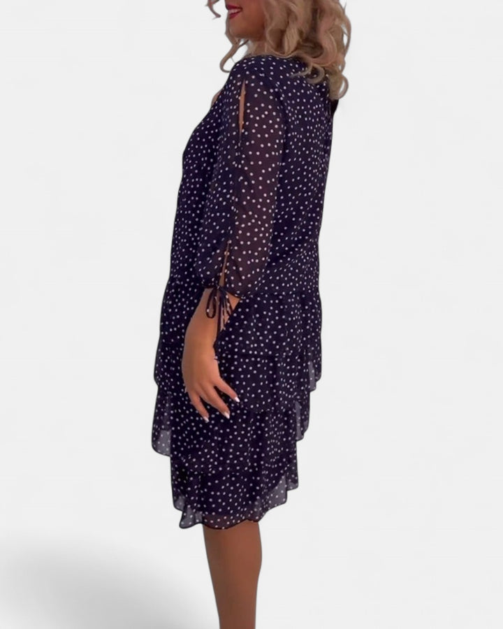 ELINA | Dotted Elegance Dress