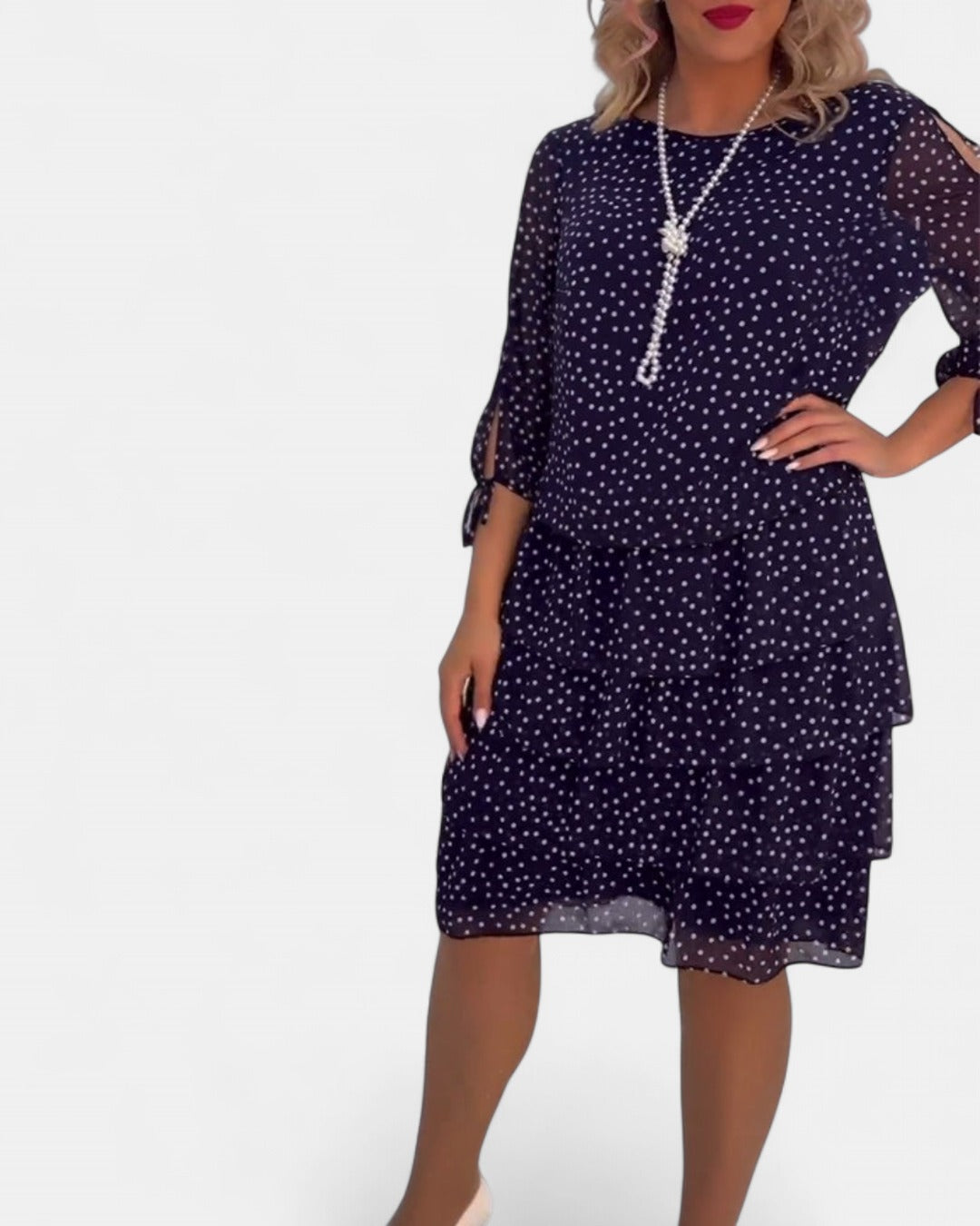 ELINA | Dotted Elegance Dress